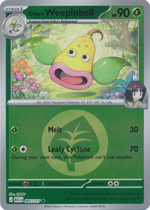 Ascended Heroes Erika’s Weepinbell #005/217 Reverse Holo