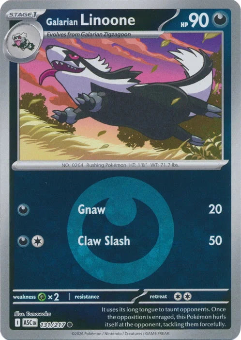 Ascended Heroes Galarian Linoone #131/217 Reverse Holo