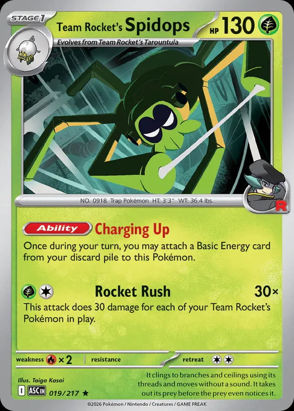 Ascended Heroes Holo Team Rocket's Spidops #019/217
