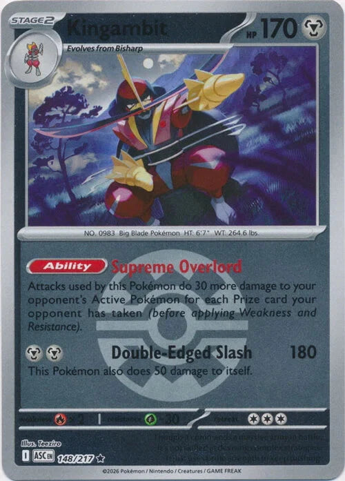 Ascended Heroes Kingambit #148/217 Pokeball Reverse Holo