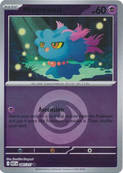 Ascended Heroes Misdreavus #085/217 Reverse Holo