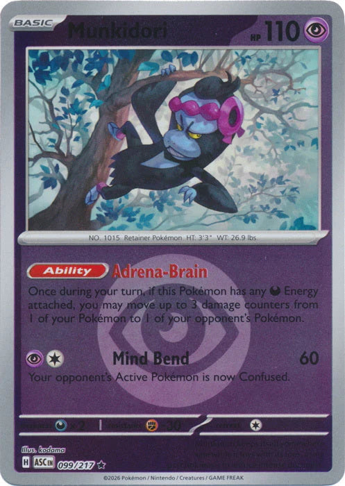 Ascended Heroes Munkidori #099/217 Reverse Holo