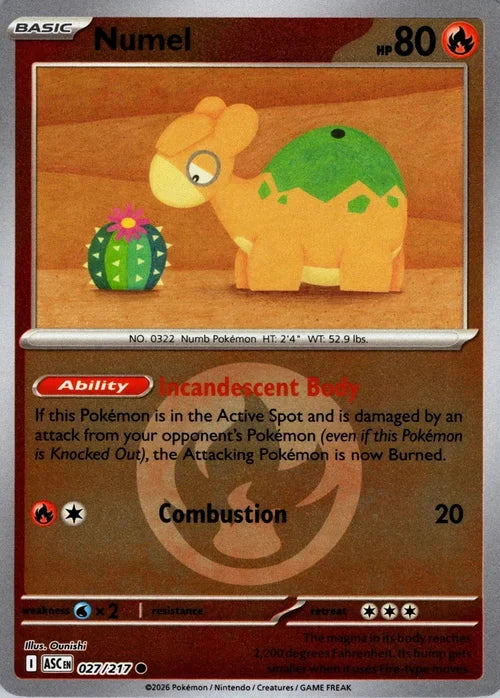 Ascended Heroes Numel #027/217 Reverse Holo
