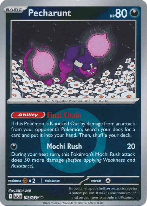 Ascended Heroes Pecharunt #143/217 Reverse Holo