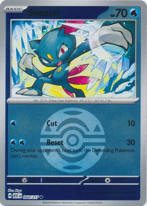 Ascended Heroes Sneasel #044/217 Pokeball Reverse Holo