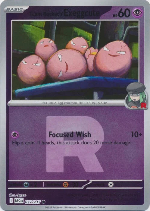 Ascended Heroes Team Rocket's Exeggcute #077/217 Rocket Reverse Holo