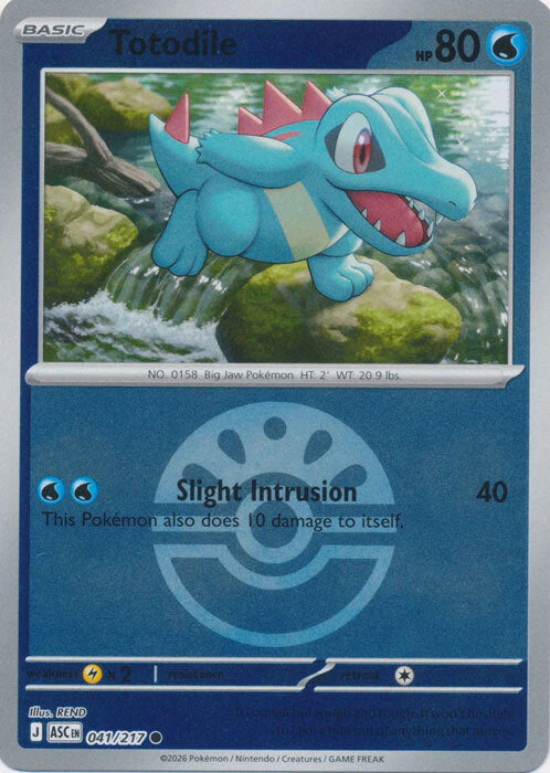 Ascended Heroes Totodile #041/217 Pokeball Reverse Holo