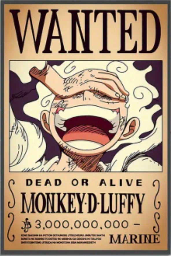 WANTED poster gear 5 Luffy – OPOMAN