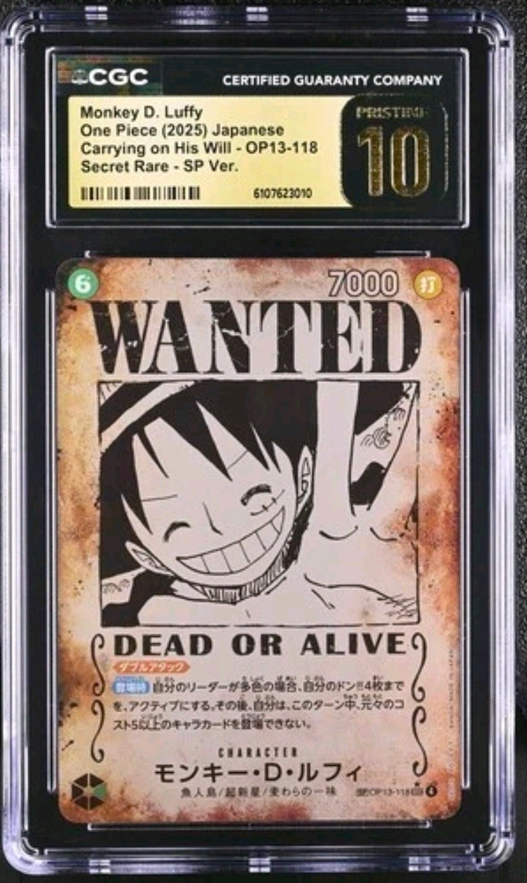 Monkey D Luffy OP13 118 Pristine 10