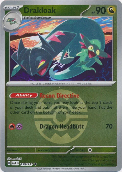 Ascended Heroes Drakloak #159/217 Pokeball Reverse Holo