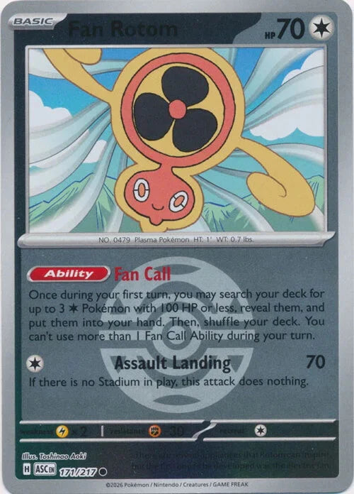 Ascended Heroes Fan Rotom #171/217 Pokeball Reverse Holo