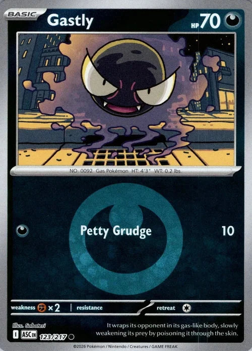 Ascended Heroes Gastly #123/217 Reverse Holo