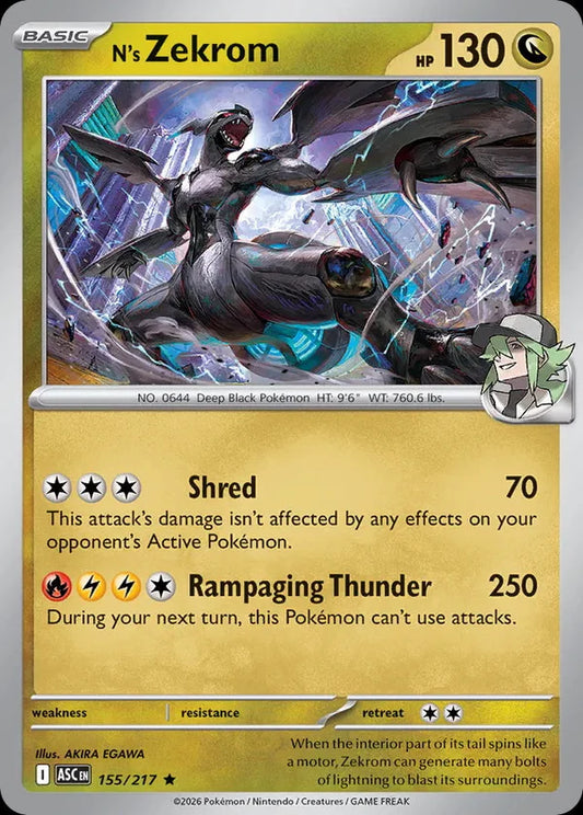Ascended Heroes Holo N's Zekrom #155/217