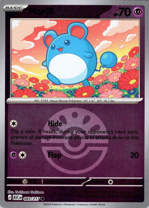 Ascended Heroes Marill #083/217 Pokeball Reverse Holo