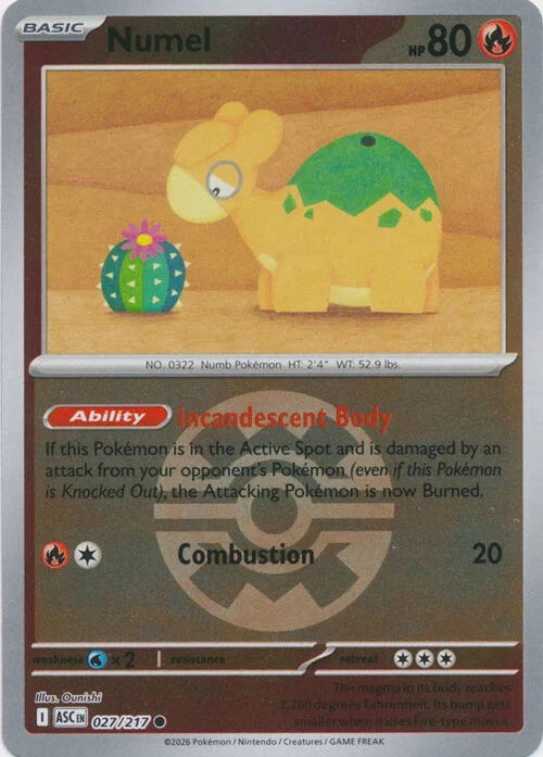Ascended Heroes Numel #027/217 Pokeball Reverse Holo