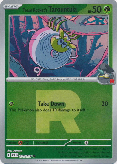 Ascended Heroes Team Rocket's Tarountula #018/217 Rocket Reverse Holo